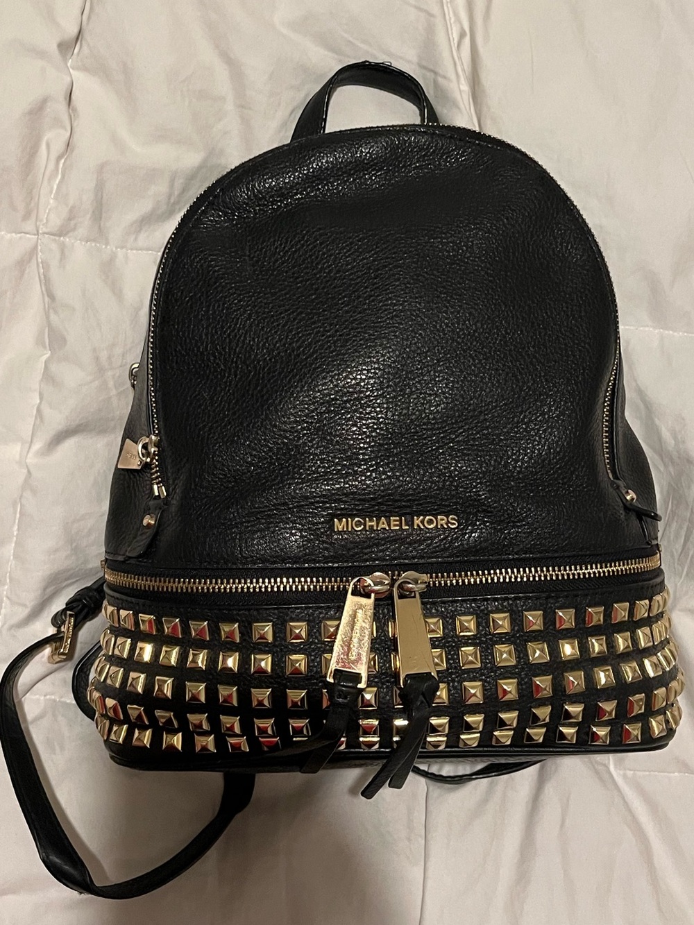 Michael Kors Black Leather studded Rhea backpack